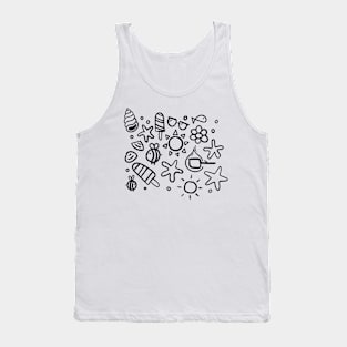 summer items sun ice cream bee seastar sea elements warm Tank Top